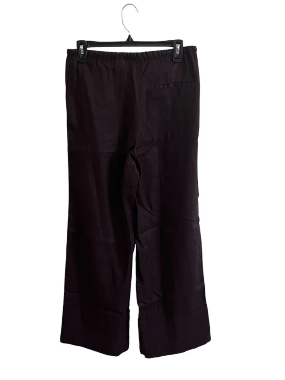 Zara ZW Collection 100% Linen Palazzo Pants Brown Drawstring Wide Leg NWT Medium